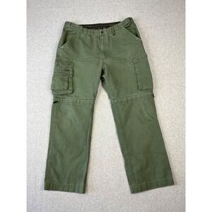 Boy Scouts Of America Convertible Pants Mens 36x30 Green Canvas Cargo Pockets
